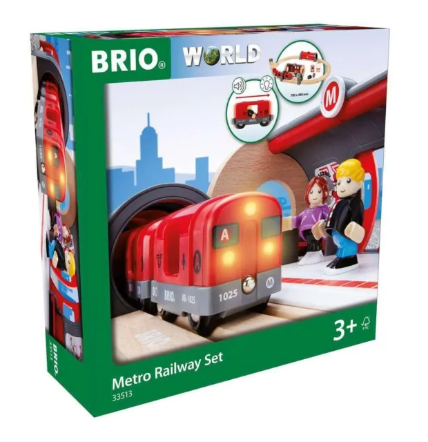 Brio 33513 Metro Railway Set | 20 Piece Train Toy with Accessories and Wooden...