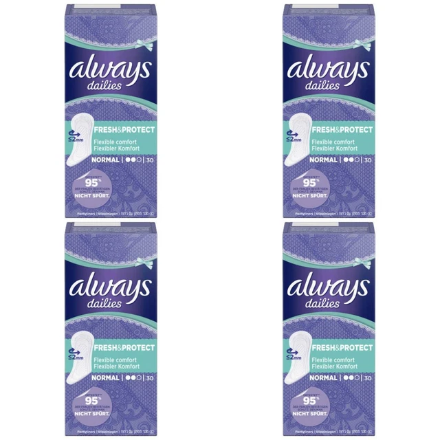 0,09 Euro pro Stück 4 x Always Slipeinlage Damenbinden Fresh Protect Normal 30