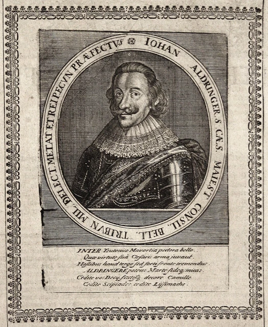 Johann De Aldringen Feldmarschall Marshal Retrato Grabado