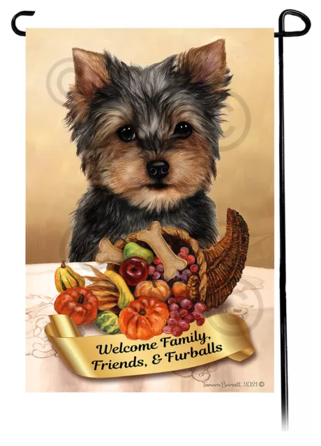 Yorkshire Terrier Thanksgiving Garden Flag