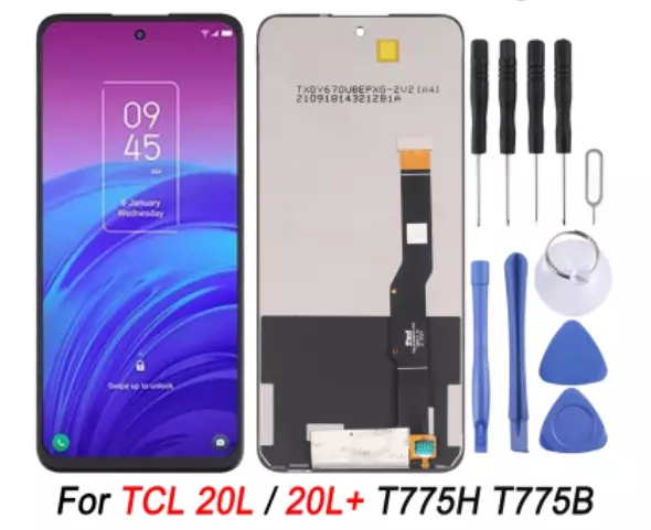 LCD Screen and Digitizer Full Assembly For TCL 20L / 20L Plus T775H T775B Black