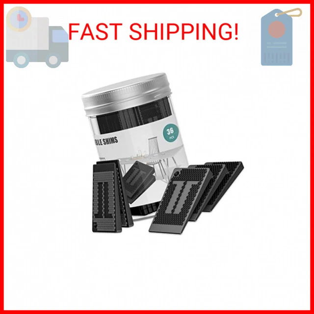 Plastic Shims for Leveling - 36 Piece Jar, Strong and Durable Table Wedges, DIY