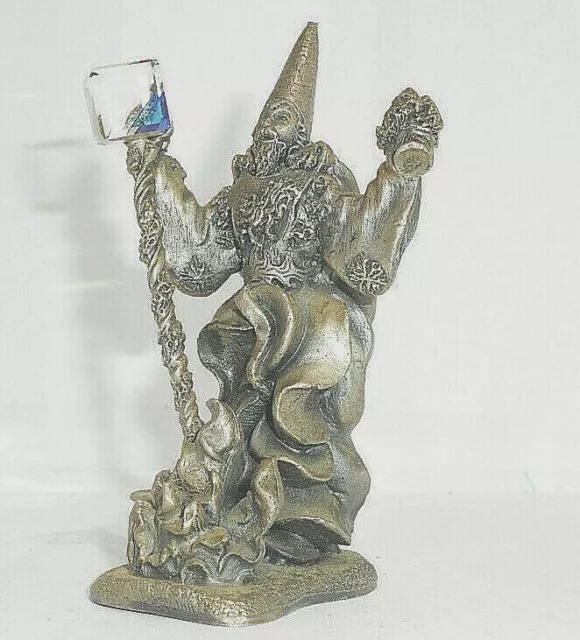 Myth and Magic - FIRE WIZARD - Tudor Mint - RARE WIZARD WITH CUBE CRYSTAL FIGURE