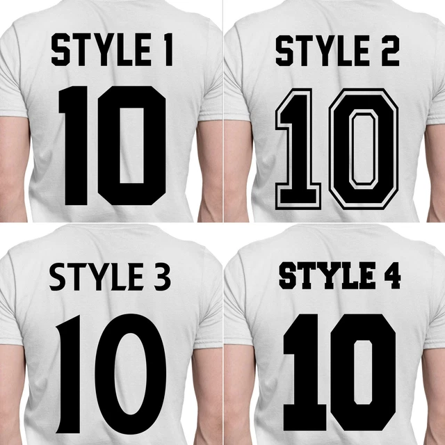 SPORT NAMES FOOTBALL Numbers IronOn TShirt Transfer Rugby Style Decal