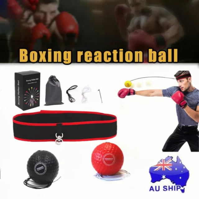 Boxing Fight Ball Punch Exercise Head Band Reflex Speed Training Equipment AUS