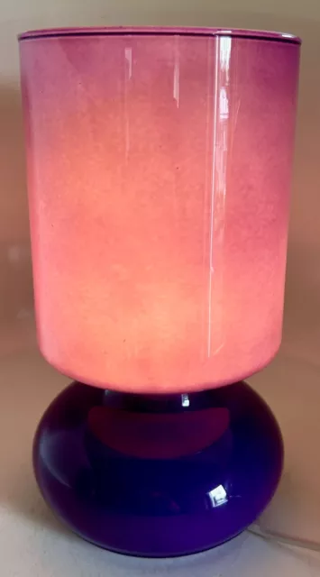 Vintage Ikea Purple Glass Lykta Table Lamp