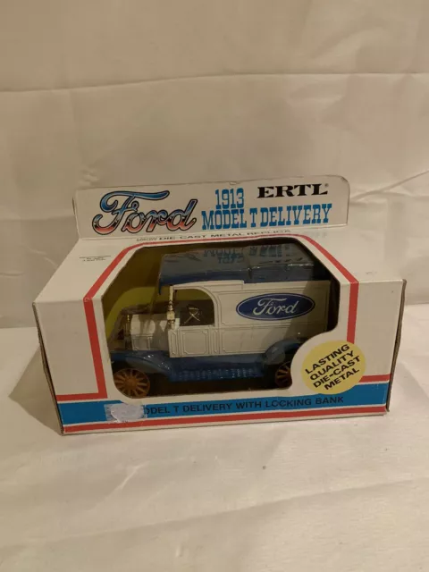 Ertl 1913 Ford Model T Delivery Van Diecast Metal Coin Bank 1/25 Scale #1334