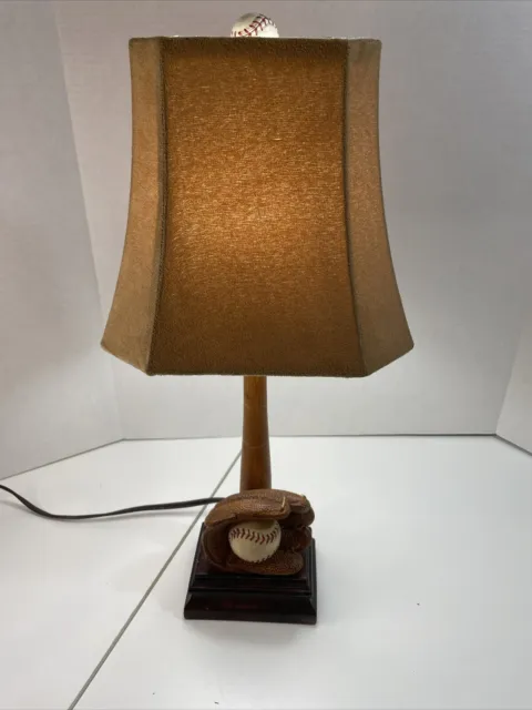 Baseball Glove & Ball Table Night Light Lamp With Shade.