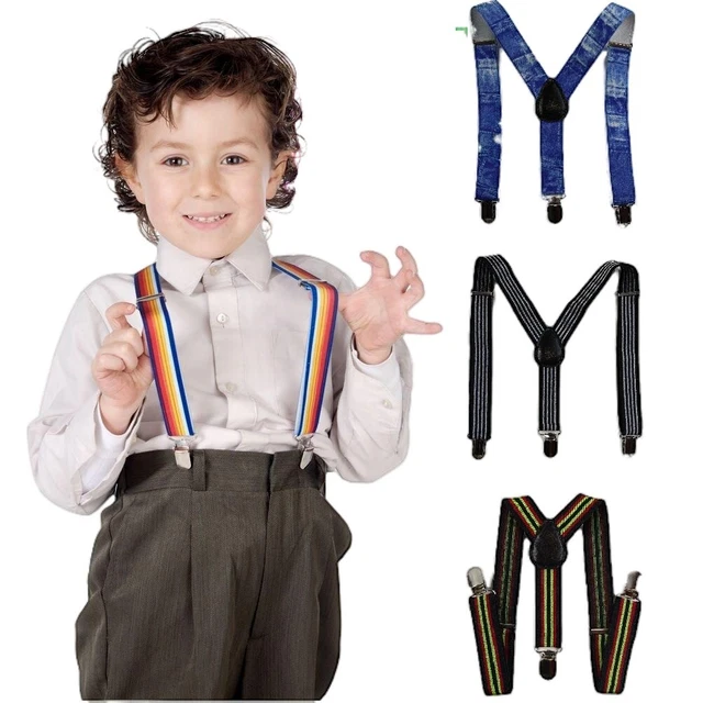 Patterned Suspenders Children Kids Adjustable Elastic Clip On Braces Boys Girls