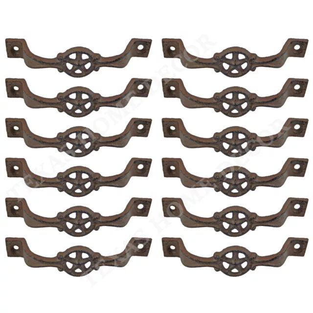 12 Star Handles Cast Iron Antique Style Rustic Barn Gate Drawer Pull Shed Door
