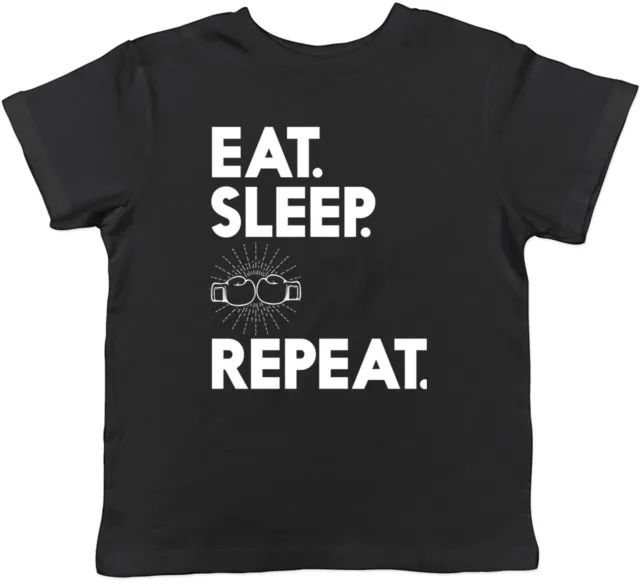 Kids T Shirt Eat Sleep Boxing Repeat Childrens Boys Girls Gift