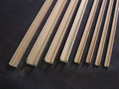 Groove Edge Molding 1/8" - dollhouse - Channel molding fits .125" 2pc Basswood