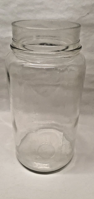 Antiguo Gran Tarro O Bote De Farmacia en Cristal H27 CM Decorado Colección