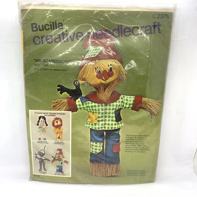 Bucilla Creative Needlecraft Mr. Scarecrow 18,5" Kit de Alto No. 2375 Vintage EE. UU.