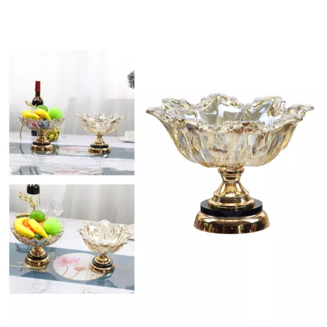 Pedestal Fruit Bowl Multipurpose Kitchen Counter Table Centerpiece Glass