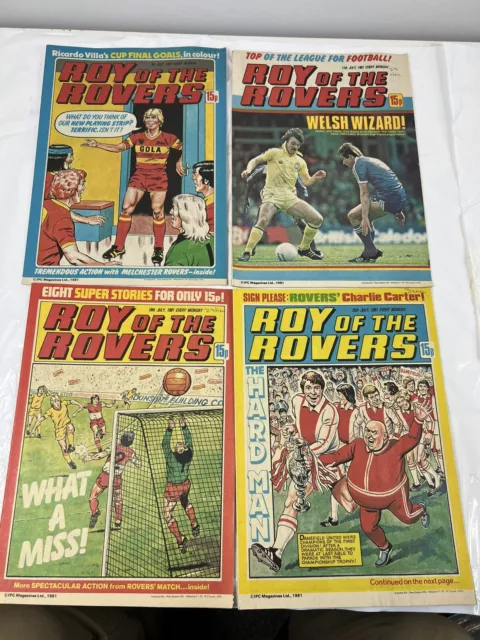 4 X Roy of The Rovers Vintage comics from 1981 July (4th /11th/18th/25th) Vgc