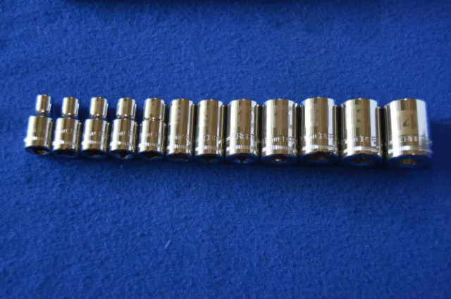 New Craftsman Laser and Etched 23 PC 1/4 Drive SAE/Metric 6 PT Sockets TS 469