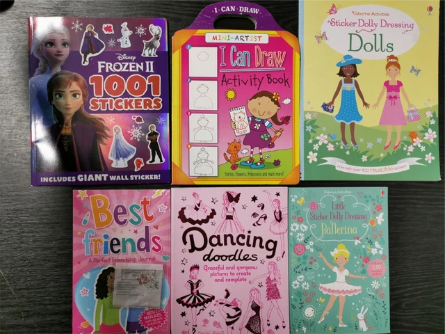 7 Children's Colouring & Activity Books: Princess, Ballerina, Doll, Fairy Themed