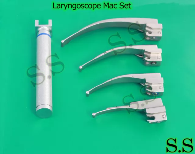 LED Light Macintosh Laryngoscope Set With 4 Blades and C Size Handle LS-3071