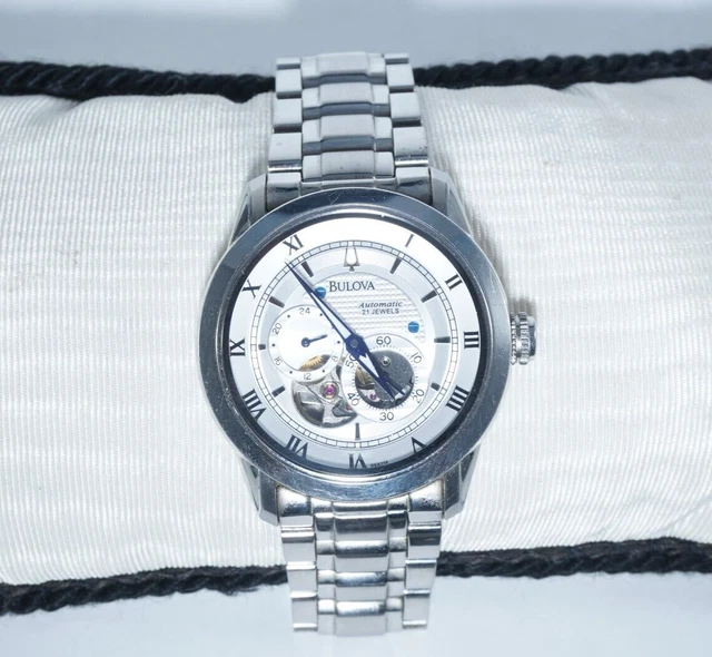 BULOVA AUTOMATIC MENS Watch Wilton 96A207 42mm Stainless Steel Case and Strap 139.99 PicClick