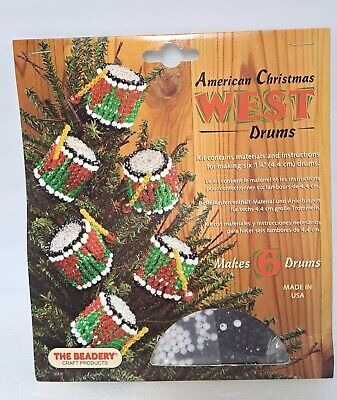 Kit de adorno de tambores navideños americanos de colección The Beadey Craft hace 6 tambores nuevo de lote antiguo