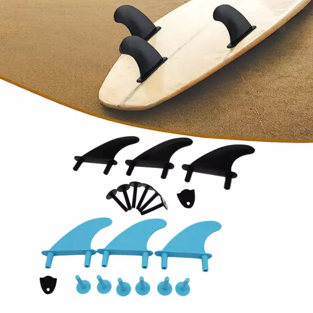 3x Thruster Fins Surfing Summer Surf Board Accessory Soft Top Surfboard Fins 2