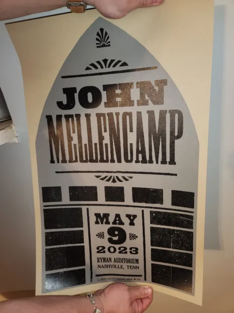 JOHN MELLENCAMP 5/09/2023 Ryman Aud. HATCH SHOW PRINT Poster NASHVILLE, Tn