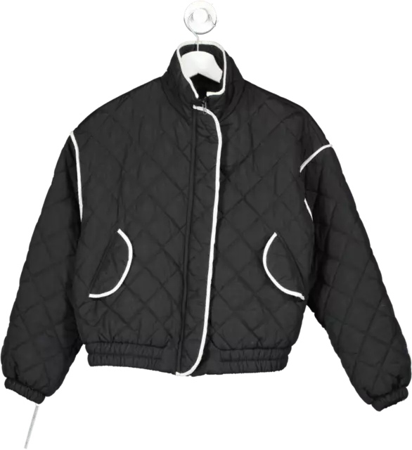 storets Black Boa Quilted Bomber UK S/M