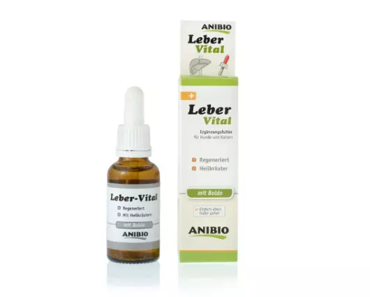 Anibio Leber - Vital 30ml Heilkräuter Boldo Ergänzungsfutter für Hunde Katzen