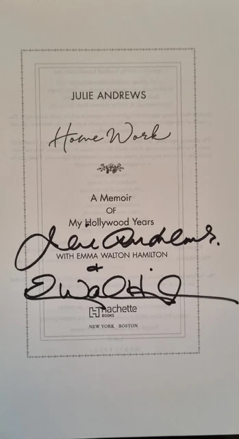Home Work by Julie Andrews & Emma Walton Hamilton SIGNED COPY 1st Edition Home Work by Julie Andrews & Emma Walton Hamilton SIGNED COPY 1st Edition