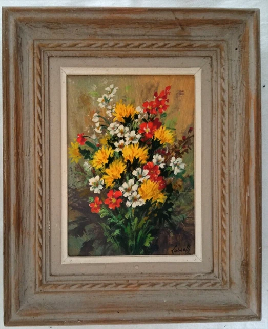 Tableau Ancien Xx Eme Hsp Nature Morte Bouquet Fleurs Des Champs Lassalle