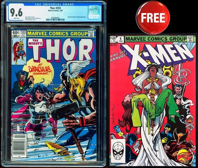 Thor 333 Cgc 9.6 Rare Newsstand White Pages 💎 Free X-Men Annual 6 Hi Grade !
