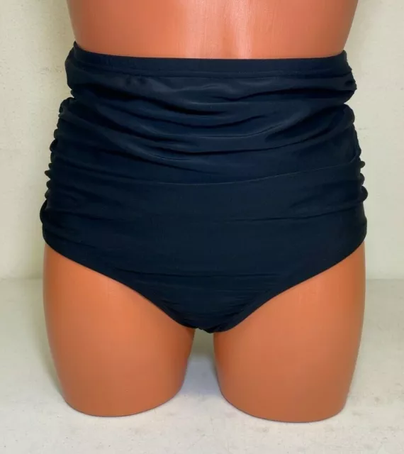 Unique Vintage Womens High Waist Louise Bikini Bottom Black Size Large -