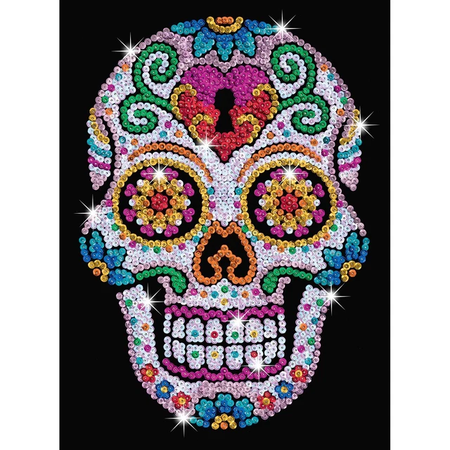 Glitzernder Calavera Sequin Artículo 28x37x4cm Infantil Paillettenbild Sugar