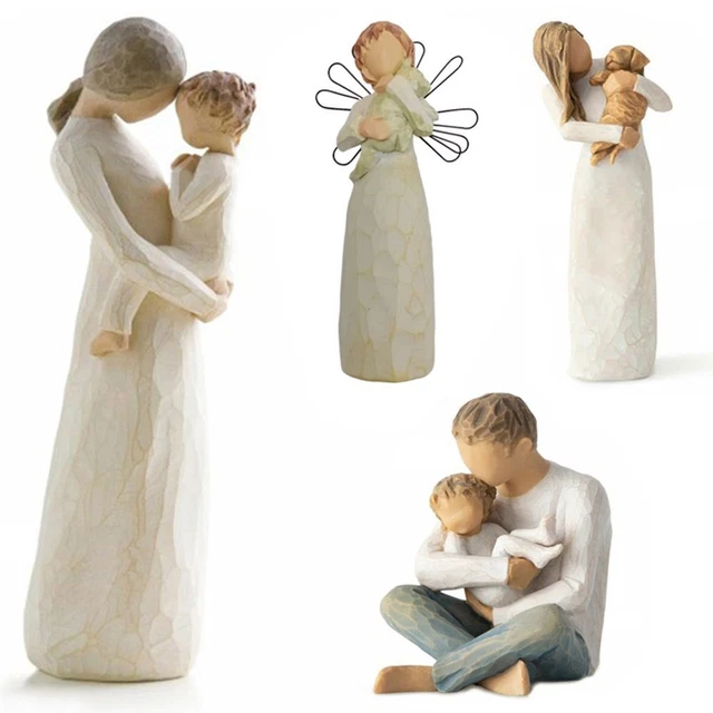 Decor Christmas Gift Figurine Resin Crafts Mom and Son Figurine Home Ornament