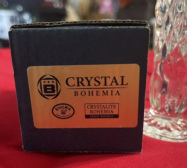 Crystal Glass Vase Bohemian Czech Republic  24% Lead Crystal  Vase