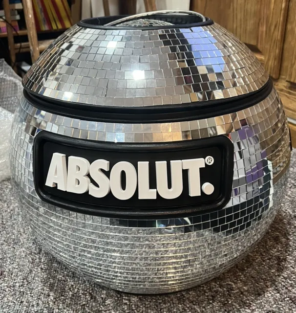 Absolut Vodka Disco Ball Cooler Rare Unique NEW IN BOX Huge 18" Tall 60" Round