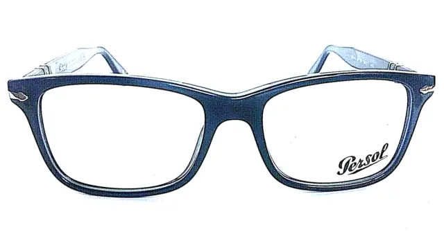 New Persol 3014-V-M 95 Black 52mm Rectangular Men's Eyeglasses Frame