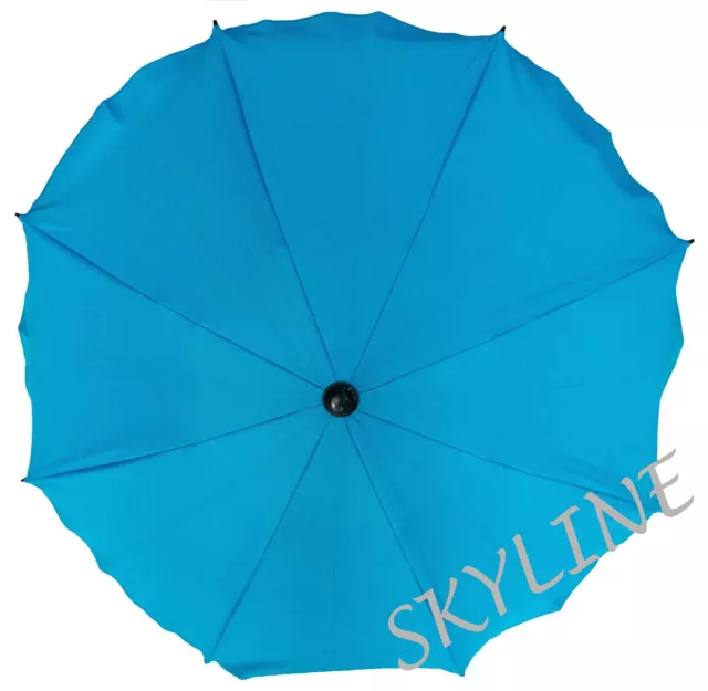 Parasol UV Pram Umbrella pour chaise poussette lin anti-allergique couleur azur