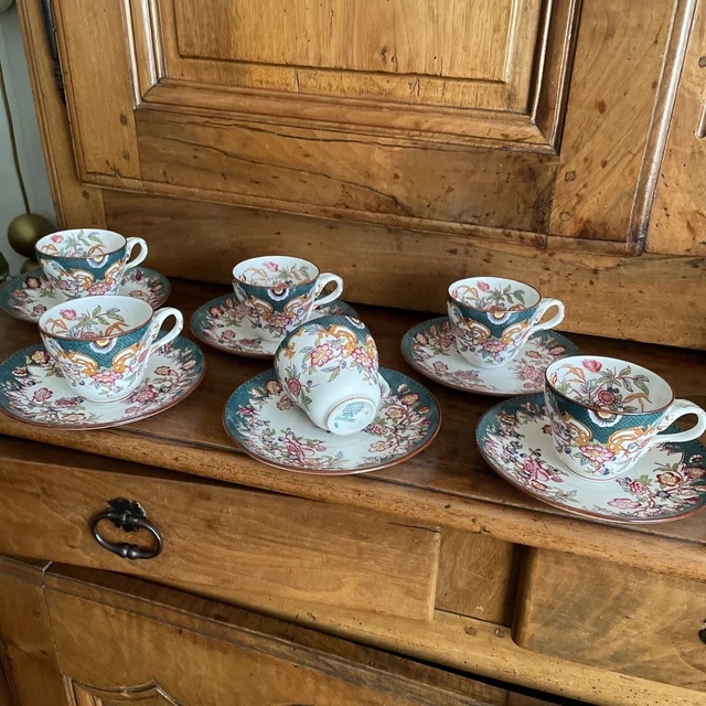 Lot De 6 Tasses à Déjeuner Sarreguemines Avec Sous-tasses – Fabrication Française
