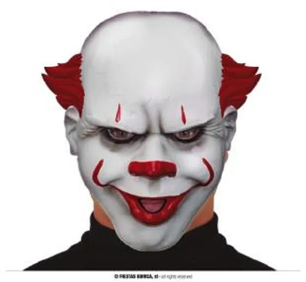 Mask Horror Clown Maschera Viso Pagliaccio Plastica Guirca Art.1158 One Size