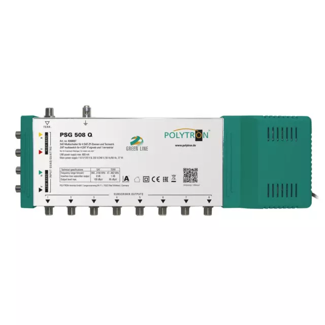 Polytron Green Line PSG 508 Q  FULL HD 4kMultischalter für Quattro und Quad Lnb