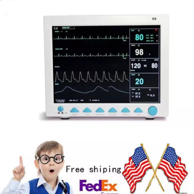 CONTEC FDA CE ICU CCU Vital Signs Patient Monitor 6 Parameters CMS8000 Newest US