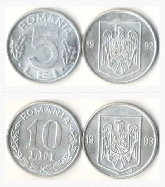 Romania 150 UNC Coin Lot. 25 Each- 5, 10, 100,500, 1,000 Lei. World Currency. 2
