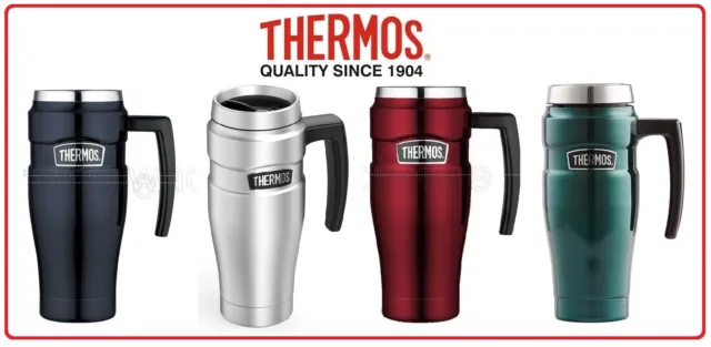 ❤ Thermos STAINLESS STEEL VACUUM Insulated Travel Mug with Handle 500ml 4 Colors