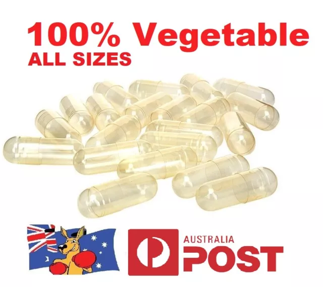 💊 Size 1 2 3 4 0 00 000, Empty Vegetable Capsules Medicine Pill Vitamins 2