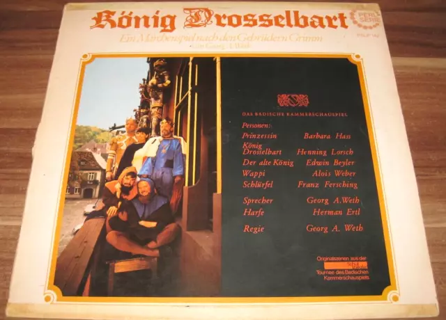 König Drosselbart - Perl Serie Vintage Cuento Teatro Radiofónico Vinilo LP 1970