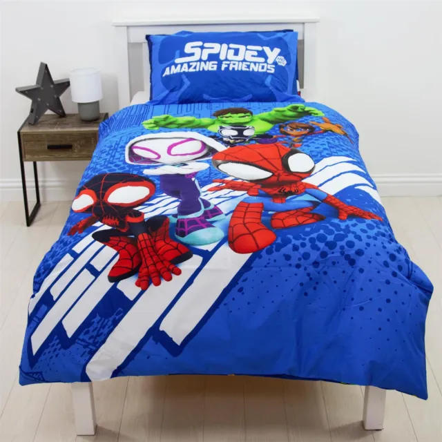 Copripiumone singolo Spidey and His Amazing Friends Spiderman biancheria da letto reversibile