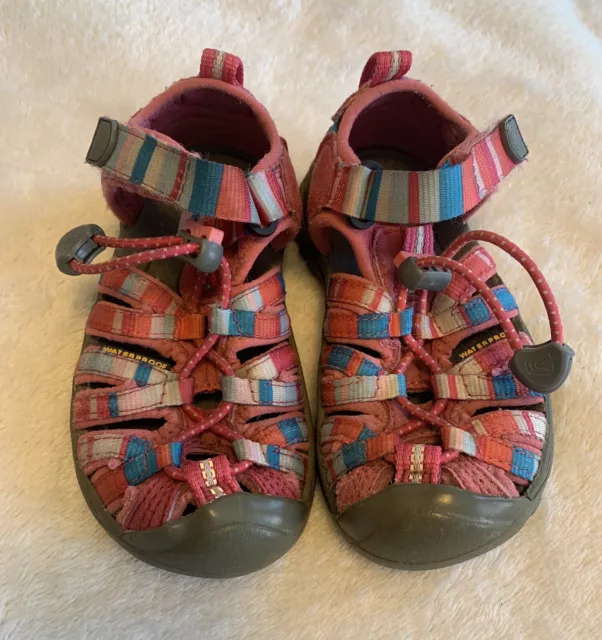 KEEN Toddler Girls Pink/Muticolor Stripes Whisper Sandals - Size 9