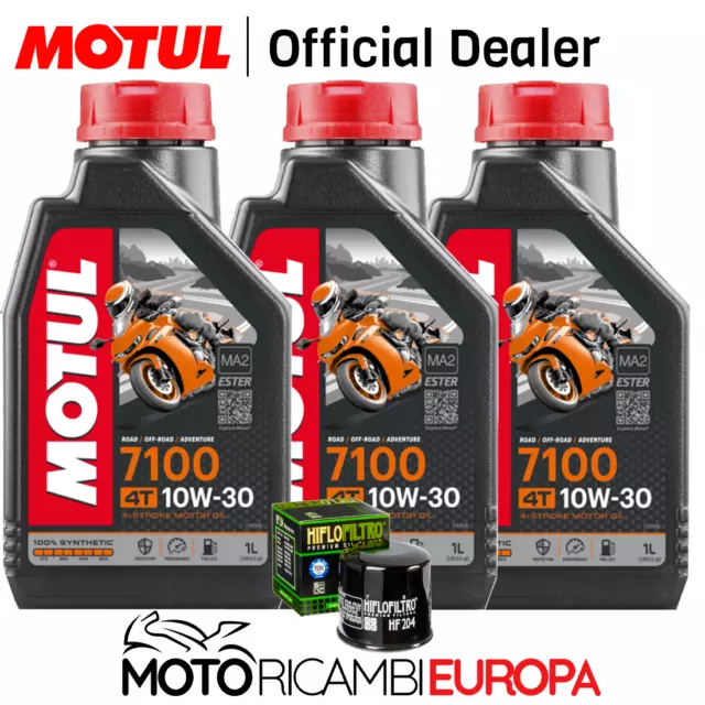 Tagliando 3 L Motul 7100 10W30 100% Sintetico + Filtro Olio Hf204 Honda